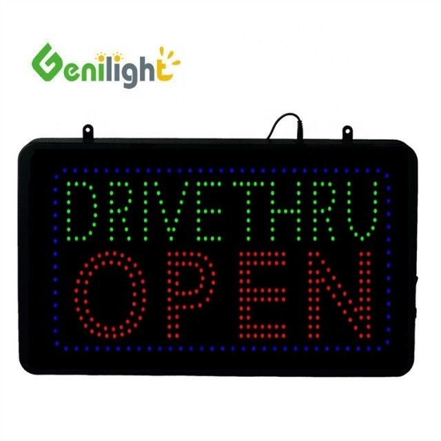22*13인치 CE 및 RoHS Genilight 실내 RGB 조명 드라이브 트루 커피 네온 오픈 표지판
