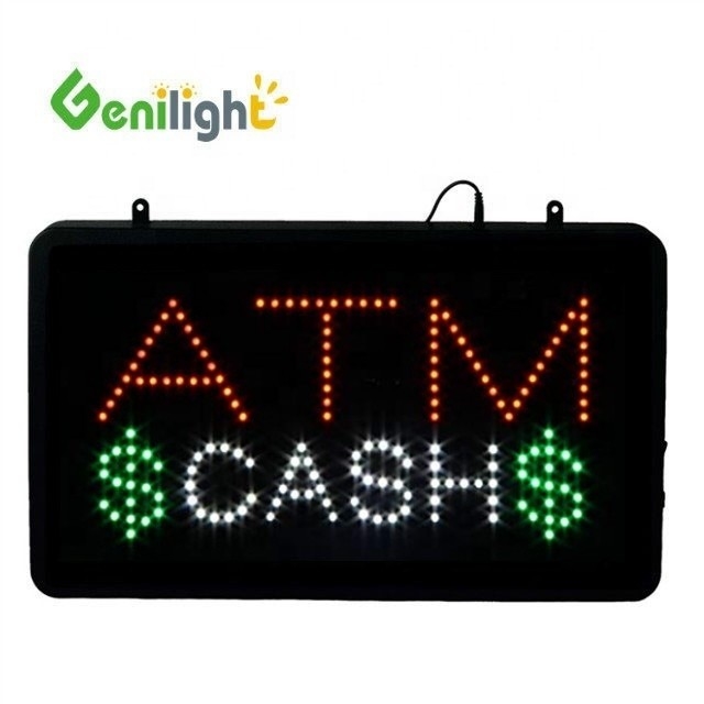 전문 ABS 오픈-모드 아웃프레임 LED ATM 현금 표지판 CE RoHS 어댑터 매달린 체인