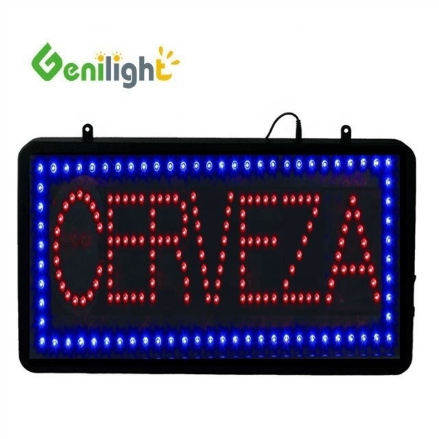 Genilight의 BEER BAR을 위한 실내 슈퍼 밝기 커스텀 LED CERVEZA 오픈 디스플레이