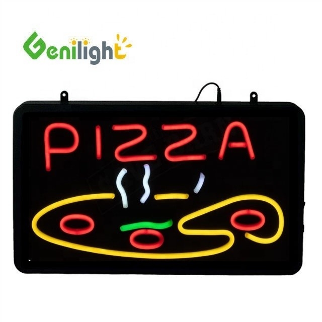 고해상도 Genilight 22*13인치 피자 로고 LED 네온 표지판
