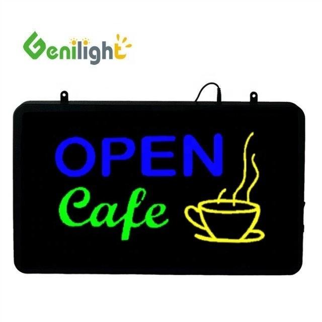 Genilight Hang Style 클래식 아크릴 후면 패널 커피 카페용 LED 전기 네온 표지판