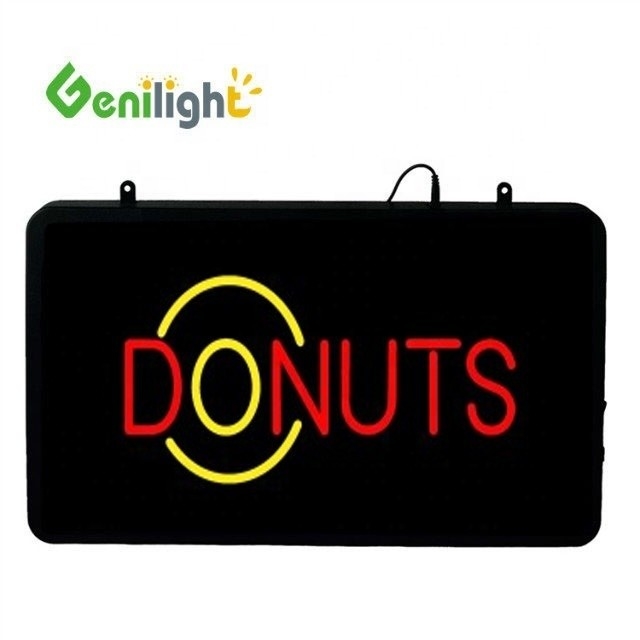 제니라이트 56*33cm 전자 DC12V 도넛 디저트 가게용 애니메이션 LED 네온 표지판