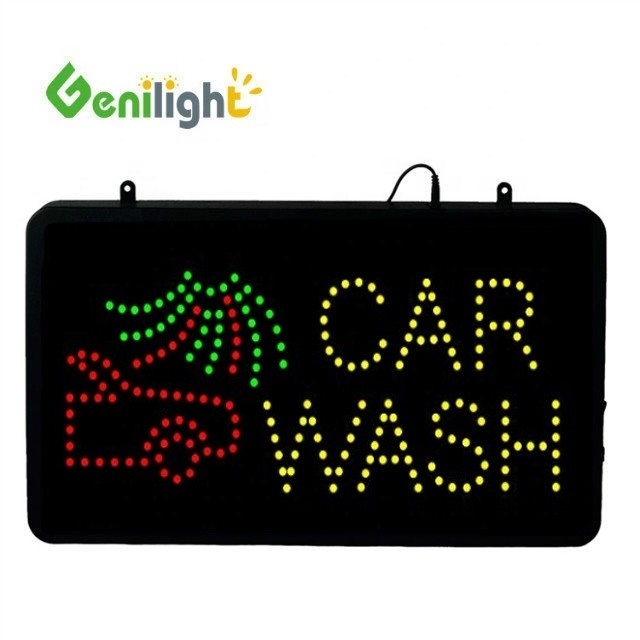 Genilight 실내 22*13인치 DC12v LED 자동차 세탁용 알루미늄 플라스틱 배경으로 표시
