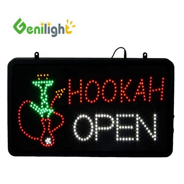 밝기 Genilight 실내 22*13인치 CE 및 RoHS DC12V 아크릴 LED 호카 오픈 표지판