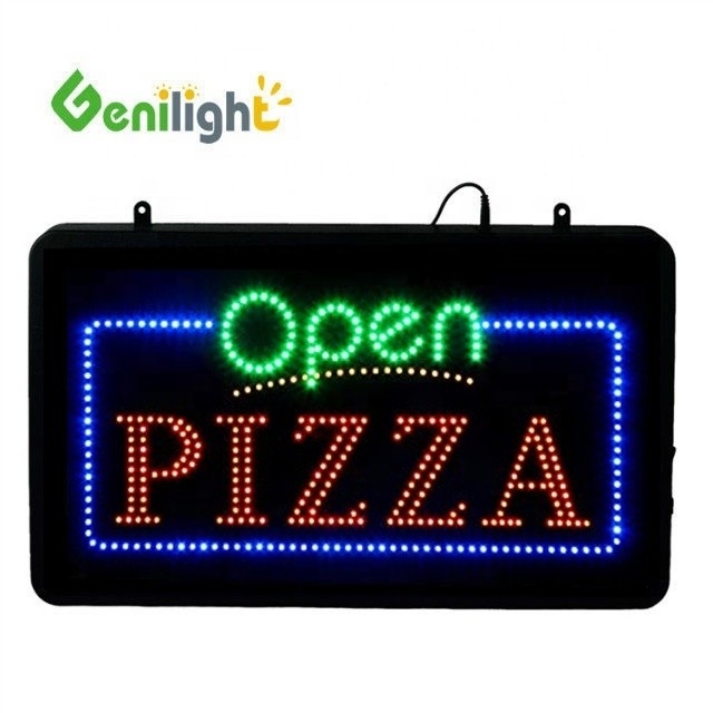 ABS 오픈 폼 LED 피자 표지판 실내 Genilight 22 * 13 인치 DC12V CE 및 RoHS 인증