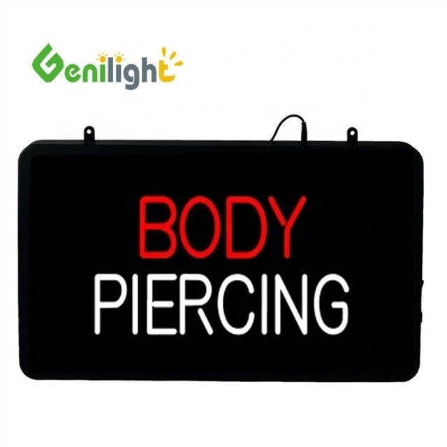 보디 피어싱 및 문신 LED 네온 표지 Genilight 56*33cm 아크릴 전면판