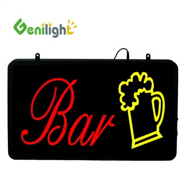 아크릴 프론트 보드 디자인 맥주 로고 네온 오픈 표지판과 ABS 오픈-몰드 아웃프레임 BAR